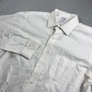 Brooks Brothers Dress Shirt Mens 16.5/6-7 Regent White Non-Iron Business Formal